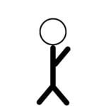 hangman head and body and two legs and arm