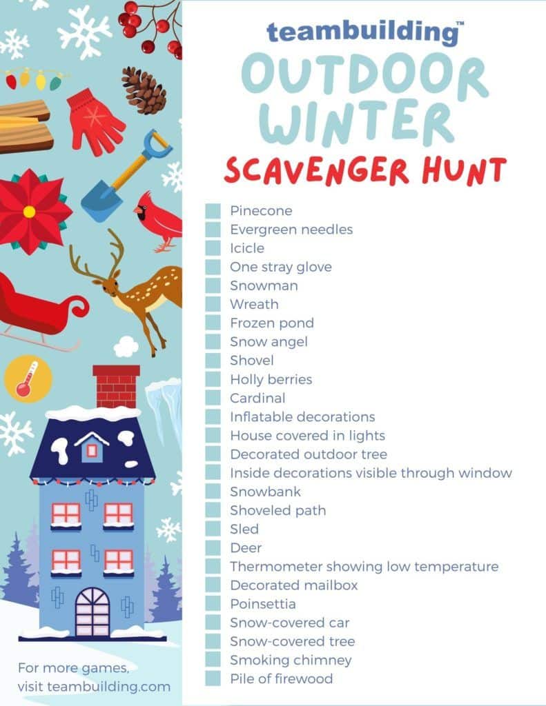 Outdoor Winter Scavenger Hunt template