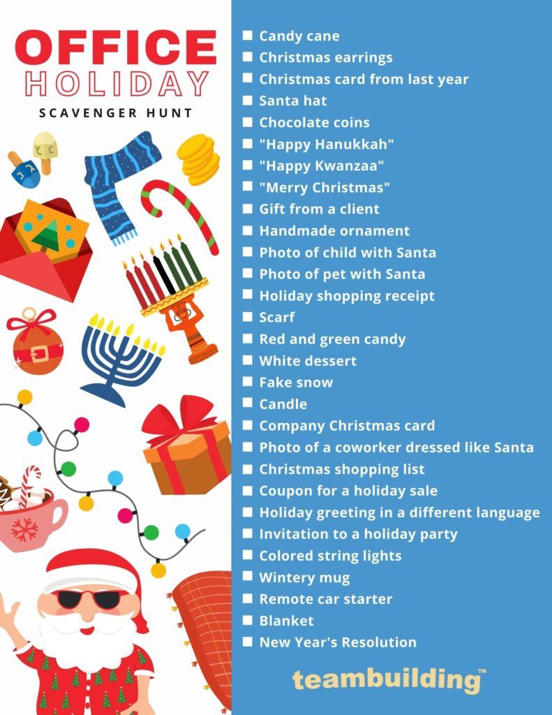 Office Holiday Scavenger Hunt template