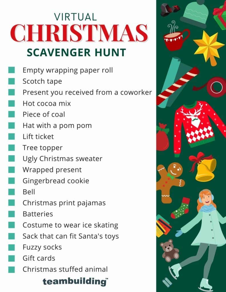 Virtual Christmas Scavenger Hunt template