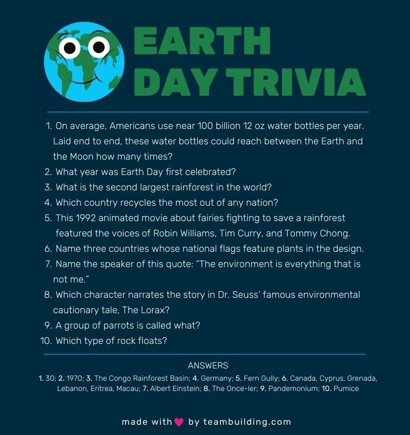 Earth Day Trivia Questions