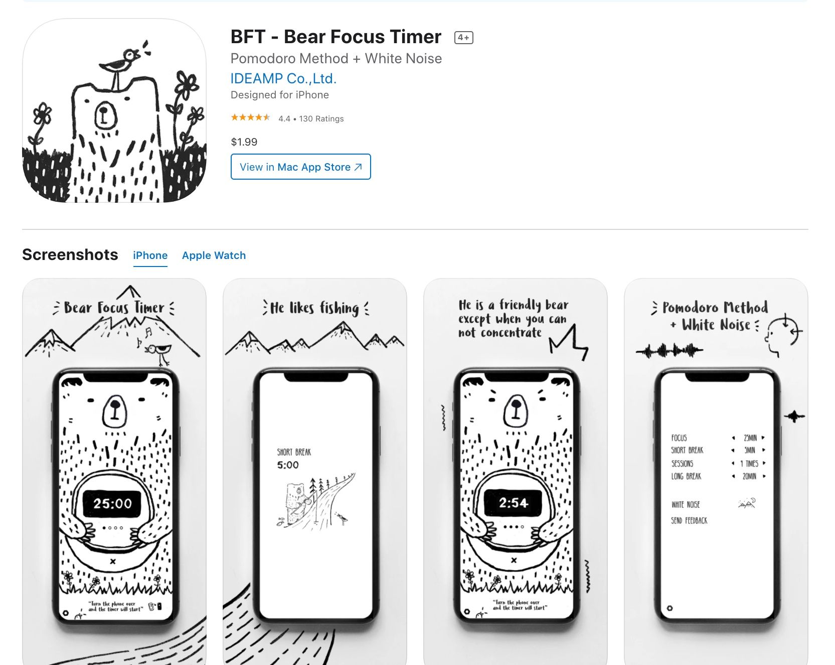 Bear Focus Timer App