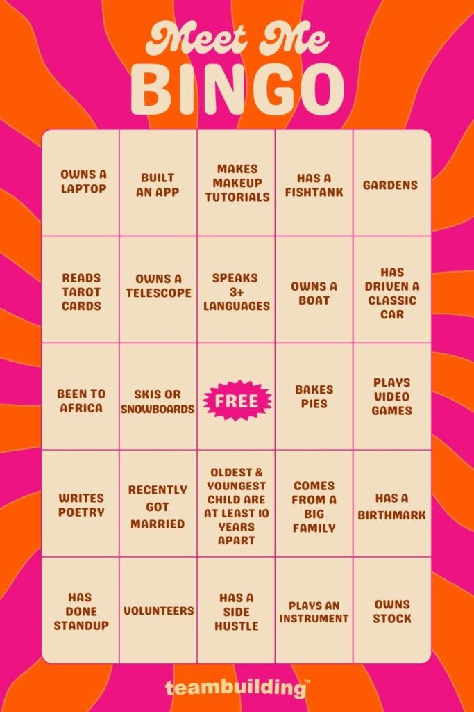 Meet Me Bingo game template