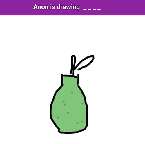 A hand drawn cartoon of a pear
