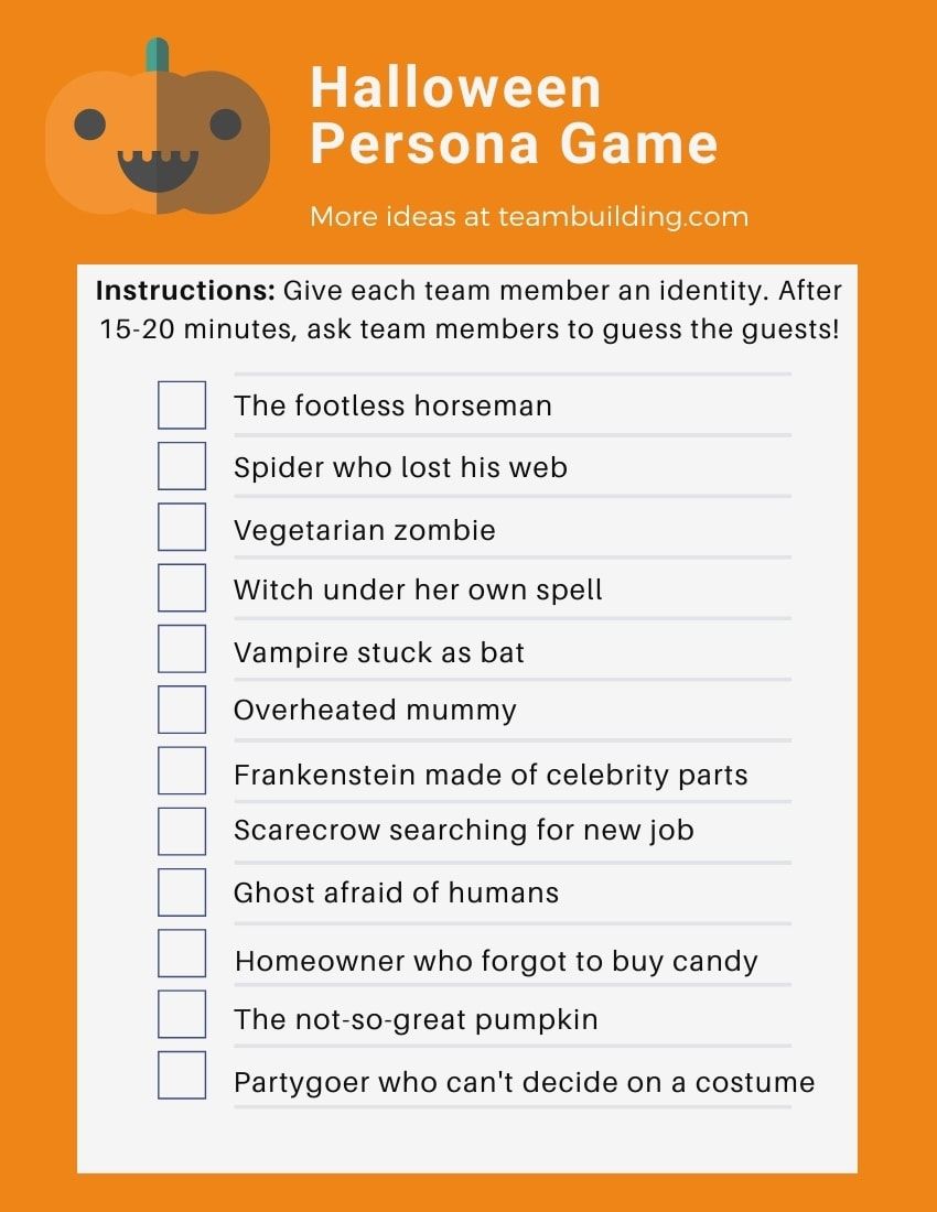 virtual Halloween persona game
