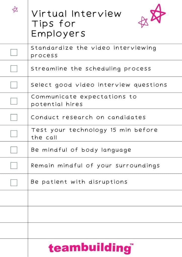 virtual interview tips checklist