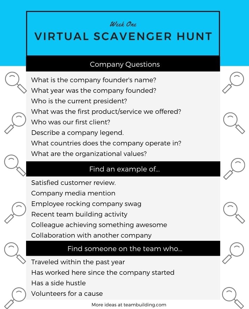 virtual onboarding scavenger hunt