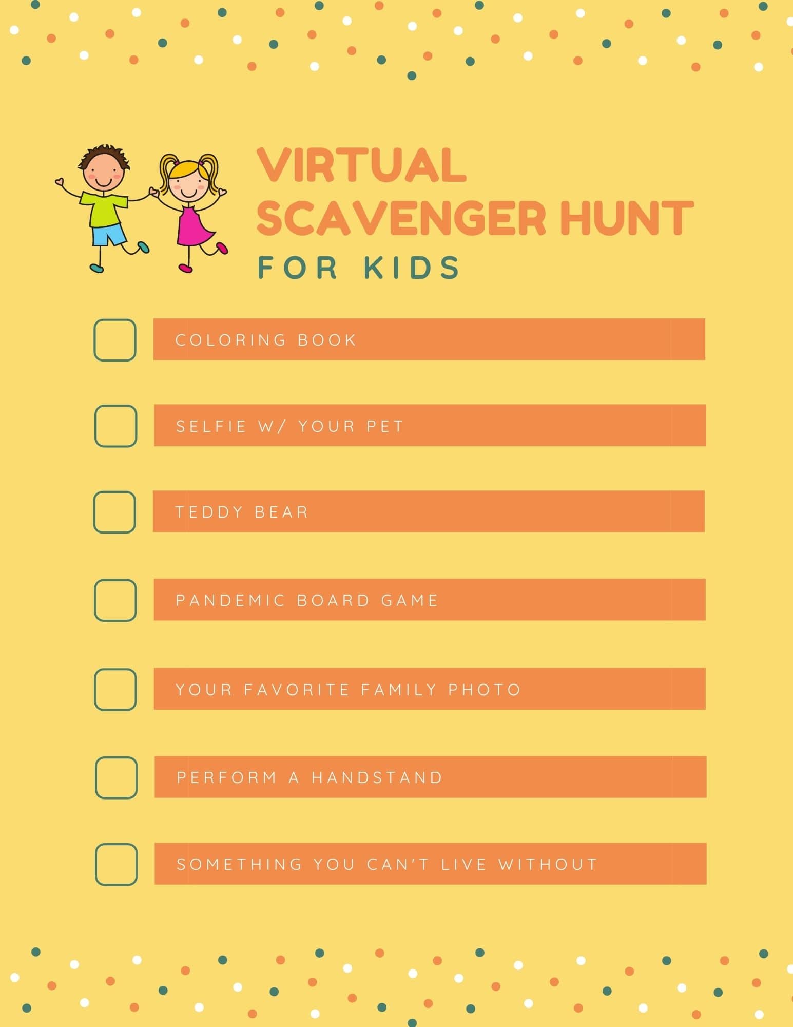 Virtual scavenger hunt for kids