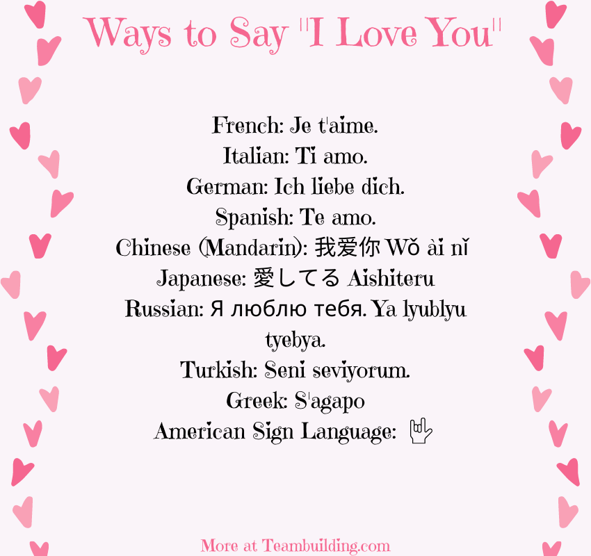 How to say "I love you" in different languages